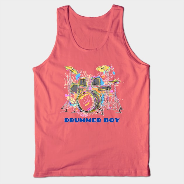 Drummer Boy Drum Set Percussionist Tank Top by Musician Gifts